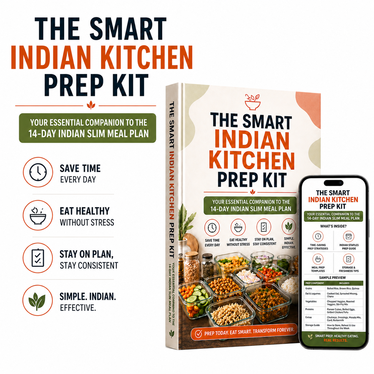 The Smart Indian Kitchen Prep Kit — Meal Prep Guide, Portion Guide & Pantry Checklist